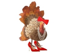 Thanksgiving turkey in red shoes
